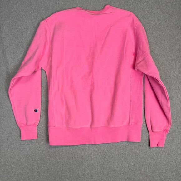 Vintage Champion 90s Reverse Weave Men's Medium Pink Oversized Crewneck Sweater - Picture 5 of 6